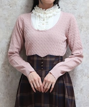 ブロッキングニットプルオーバー