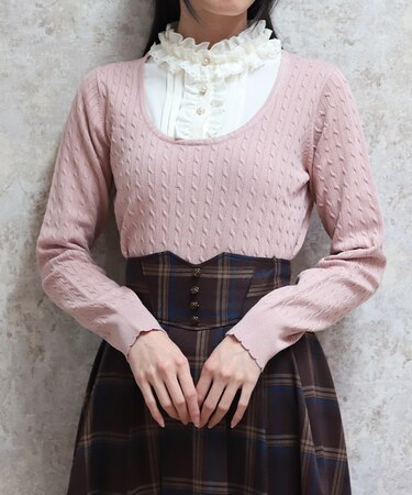 ブロッキングニットプルオーバー