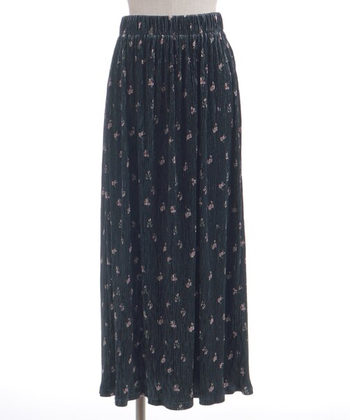 花柄ベロアスカート