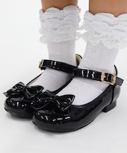 エナメルリボンパンプス