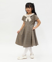 リボンセット丸襟ワンピース