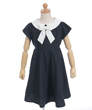 リボンセット丸襟ワンピース