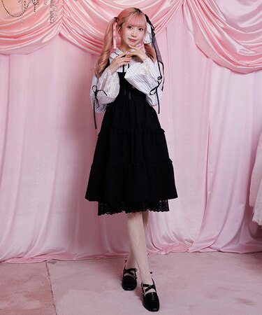 姫袖風ジャンパースカートドッキングワンピース