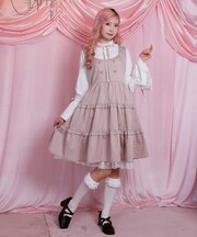 姫袖風ジャンパースカートドッキングワンピース