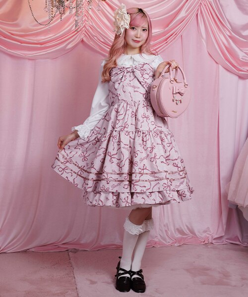 リボン柄ドールジャンパースカート｜アクシーズファムの通販｜&mall