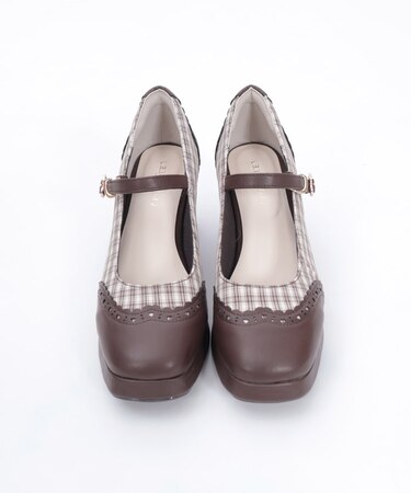 柄切替カッティングパンプス