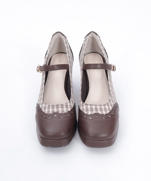 柄切替カッティングパンプス