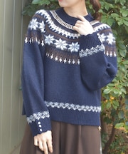 雪柄フェアアイルニット