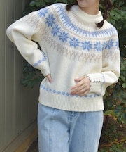 雪柄フェアアイルニット