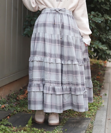 チェックティアードスカート
