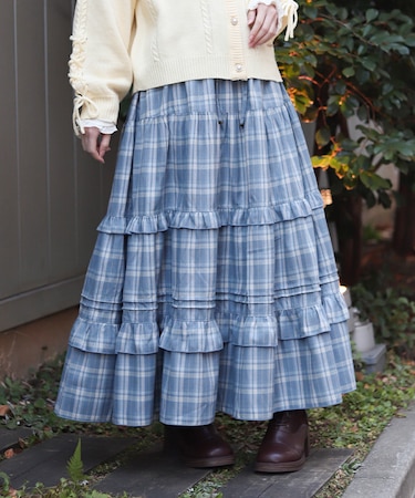 チェックティアードスカート