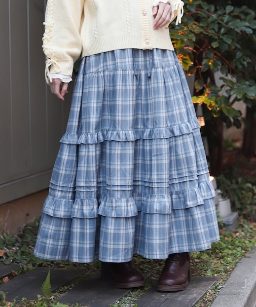 チェックティアードスカート