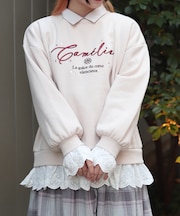 コットンレース裏起毛トレーナー