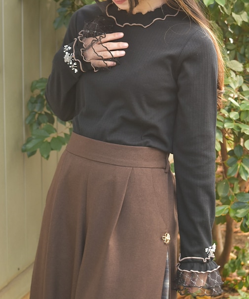 格子ラメチュールメロープルオーバー