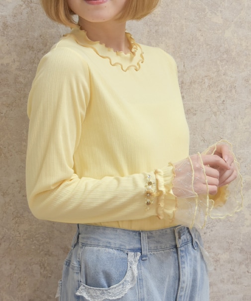 格子ラメチュールメロープルオーバー