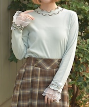 格子ラメチュールメロープルオーバー