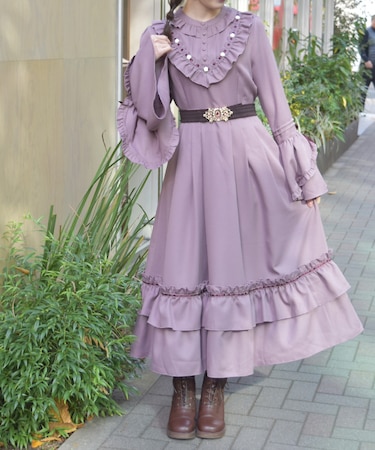 ローズ×リボン姫袖ワンピース