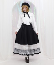 バックリボンハイウエストスカート