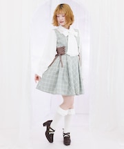 リボン付センタージップジャンパースカート