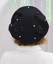 リボン×パール装飾ベレー