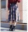 ベルト付チェックイレヘムスカート