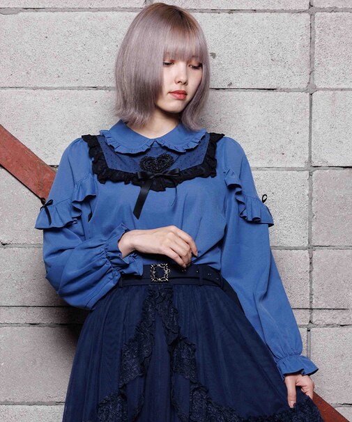 ハートモチーフレースブラウス