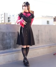 カットアウトデザインミニワンピース