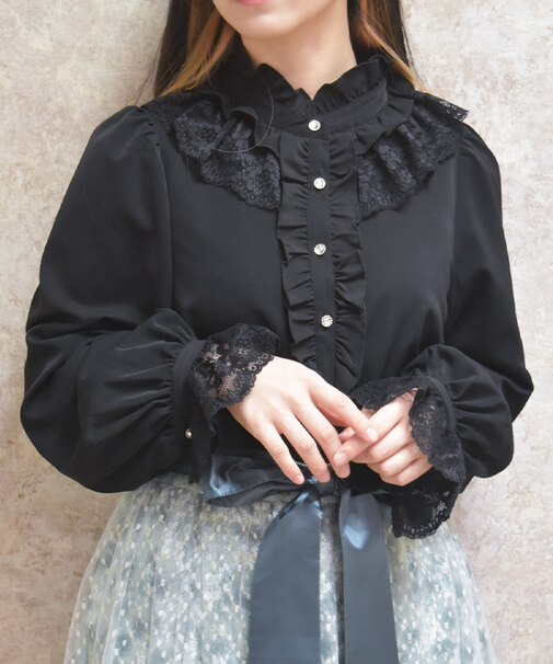 レースフリルブラウス