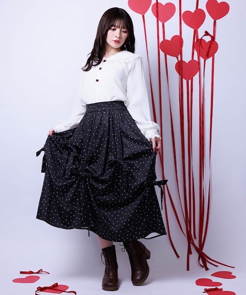 リボン×タック×ドロストスカート