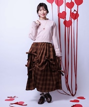 リボン×タック×ドロストスカート