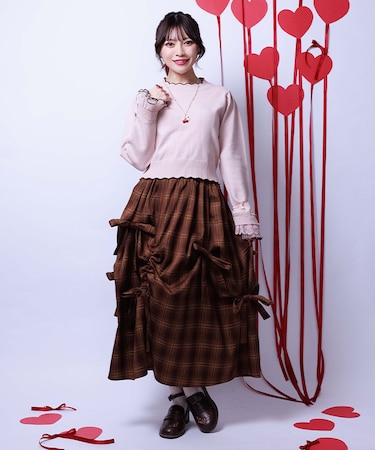 リボン×タック×ドロストスカート