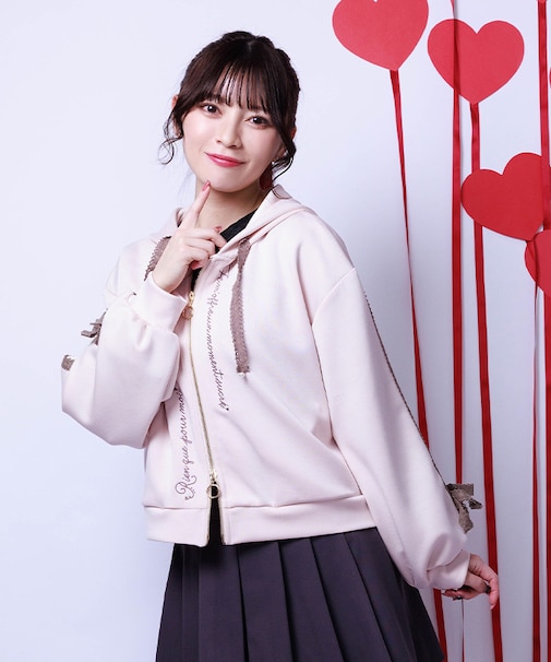 トーションレース刺繍パーカー