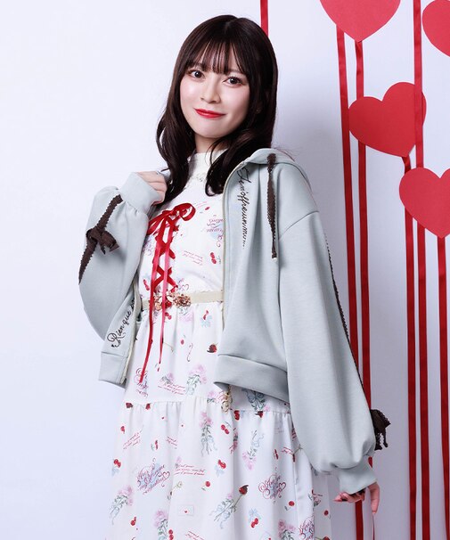 トーションレース刺繍パーカー