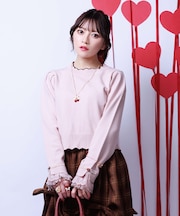 ハート釦バイカラーニットＰＯ