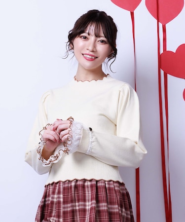 ハート釦バイカラーニットＰＯ