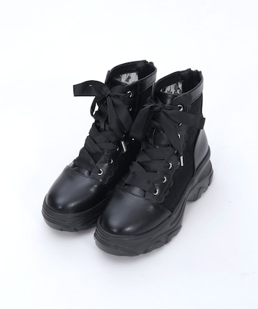 レースハイカットスニーカー