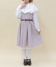 ケープフリルツイードワンピース