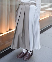 プリーツ切替スカート