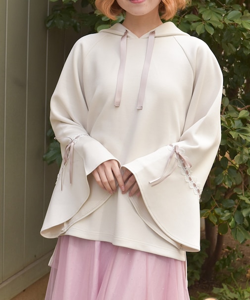 花粉ガードポンチョ風プルオーバー