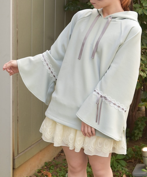 花粉ガードポンチョ風プルオーバー