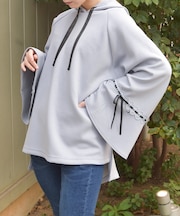 花粉ガードポンチョ風プルオーバー