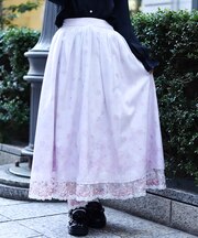 桜レース×桜柄スカート