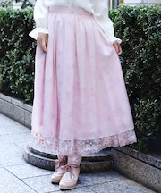 桜レース×桜柄スカート