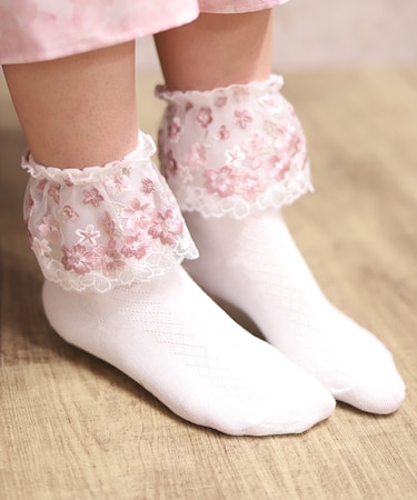 桜レースソックス