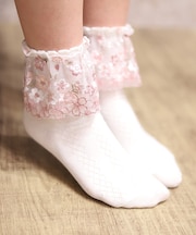 桜レースソックス