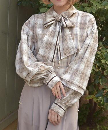 ラインリボンオーバーシャツ