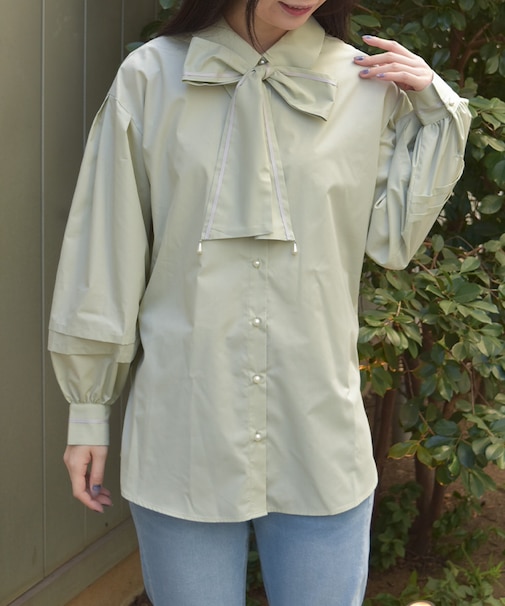 ラインリボンオーバーシャツ