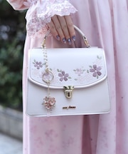 桜刺繍配色デザインボストン