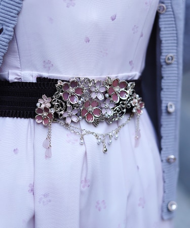 桜モチーフゴムベルト