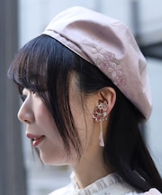 桜刺繍デザインベレー